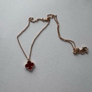 VCA rose gold and carnelian Sweet Alhambra necklace